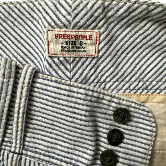 FREE PEOPLE Women’s Blue/Grey & White Striped Wide Leg Pants NWOT - Picture 5 of 6